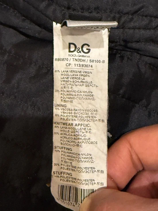 Dolce & Gabbana Virgin Wool Bomber Jacket Men’s Sz M - Picture 7 of 9